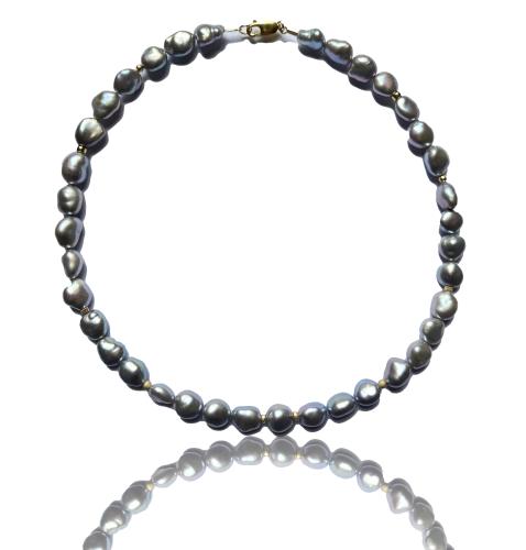 N-340 Grey Keshi Pearl and 14K Gold-filled accents by Kenneth Pillsworth