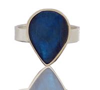 R-290 Labradorite Sterling Silver and 14K Gold Ring by Kenneth Pillsworth