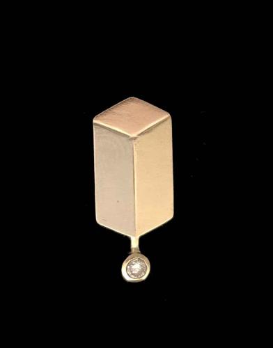 N-145 14K Gold Geometric Cube Design Pendant by Kenneth Pillsworth