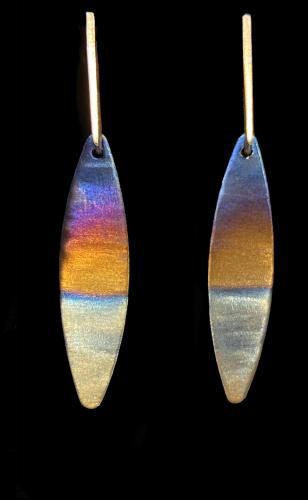 E-290 Flame Painted Titanium Elliptical (small) by Kenneth Pillsworth