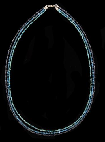 N-287 Three Tier Necklace with sapphire by Kenneth Pillsworth