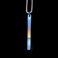 N-280a Flame Painted Titanium Stick Pendant by Kenneth Pillsworth