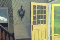 Yellow Door with Wallpaper by Max Decker
