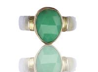 R-297 Chrysoprase Sterling and 14K Gold Ring by Kenneth Pillsworth