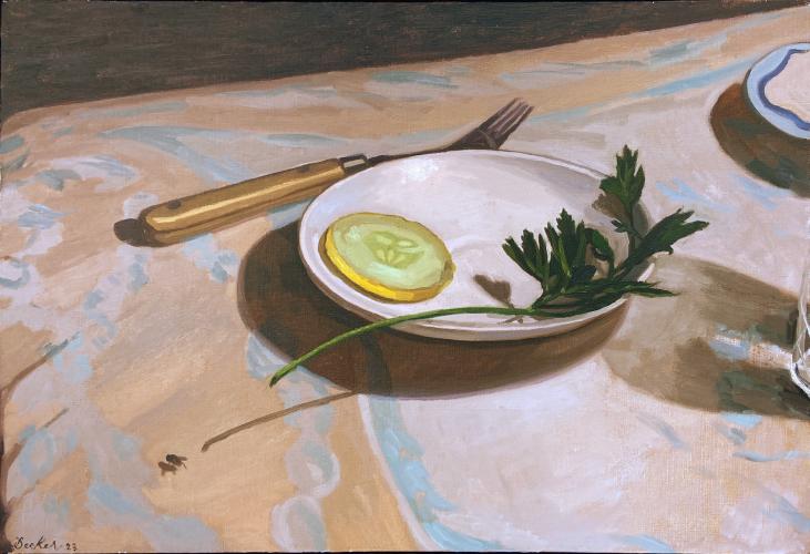 Parsley, Fork, Cucumber and Fly by Max Decker