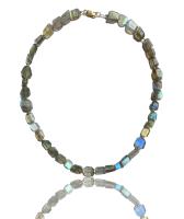 N-333 Abstract Faceted Labradorite and 14K Gold Filled Beaded Necklace by Kenneth Pillsworth