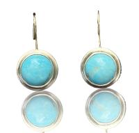E-295 Turquoise Earrings with 14K Gold Wires by Kenneth Pillsworth