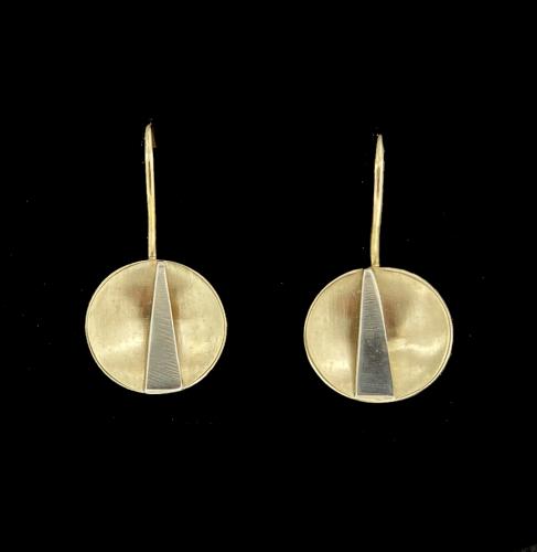 E-271 Split Rock 14K gold Earrings by Kenneth Pillsworth