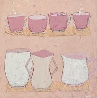 Pink Cups and Vessels by Judy Bramhall