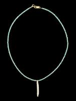 N-326 Amazonite and Stick Pearl Necklace by Kenneth Pillsworth