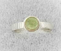 R-508 Peridot Sterling Silver 14K Gold Ring by Kenneth Pillsworth