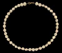 N-340 Natural Color Keshi Pearl and 14K Gold Filled Accents Necklace by Kenneth Pillsworth
