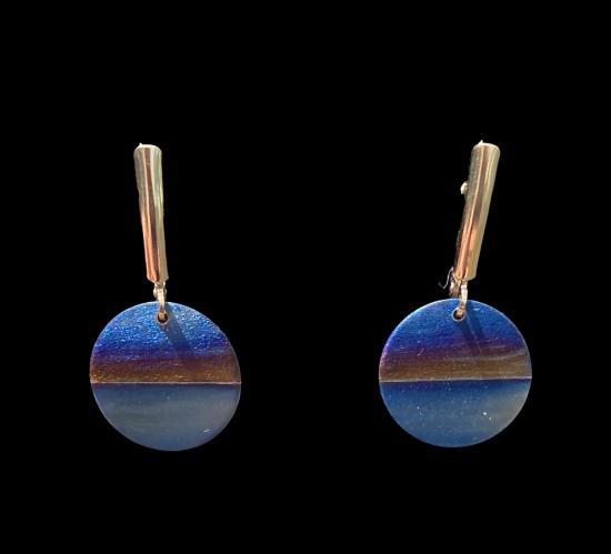 E-280 Small Titanium Flame Painted 14K Gold filled Earring by Kenneth Pillsworth