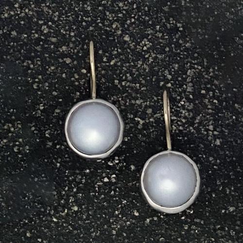 E-268 Pearl Sterling Silver and 14K gold Earrings by Kenneth Pillsworth