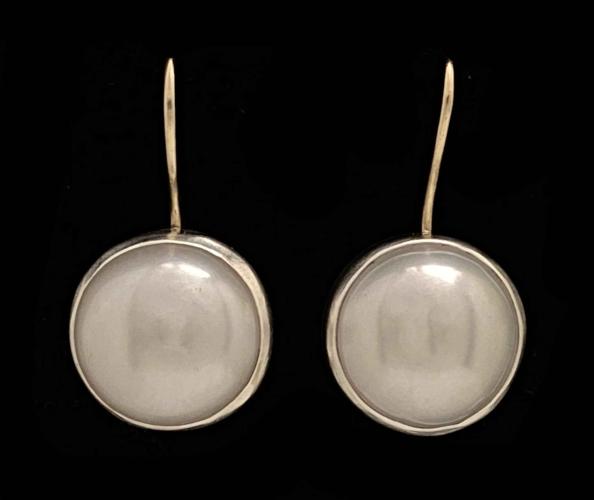 E-182 Pearl Sterling Silver 14K gold Earrings by Kenneth Pillsworth