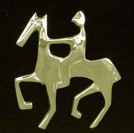 Etruscan Rider Pin-Vermeil by Jewelry Maley Estate
