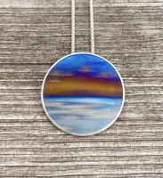N-262 Flame Painted Titanium Pendant (X-Large) by Kenneth Pillsworth