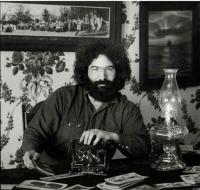 Jerry Garcia with Camera by Herb Greene
