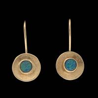 E-123 Opal and 14K Gold Earrings by Kenneth Pillsworth