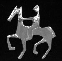 Etruscan Rider Pin by Jewelry Maley Estate