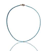 N-318 Turquoise and 14K Gold Filled Beaded Necklace by Kenneth Pillsworth