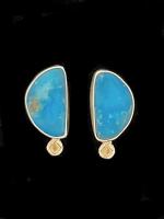 E-248 Blue Ridge Turquoise with 14K gold accents by Kenneth Pillsworth